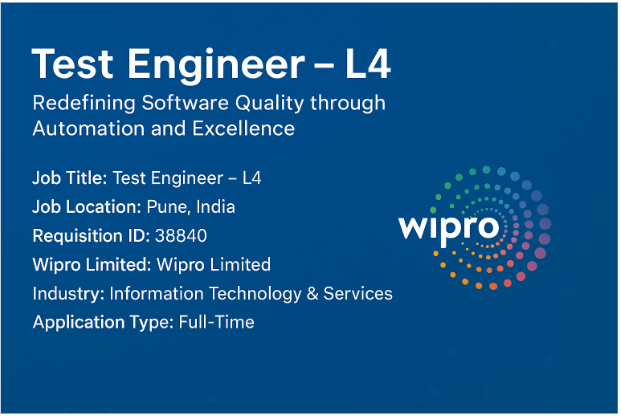 Test Engineer – L4 at Wipro | Redefining Software Quality through Automation and Excellence