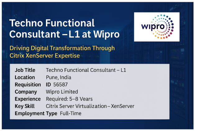 Techno Functional Consultant – L1 at Wipro