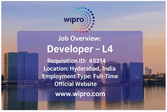 Wipro Hiring Developer – L4 in Hyderabad | Apply Online for Full-Time Software Development Role