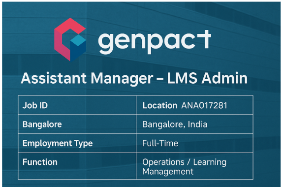 Assistant Manager – LMS Admin Role in Bangalore | Requisition ID ANA017281 | Apply Now