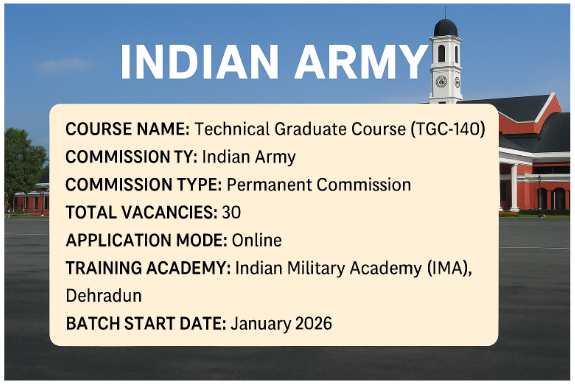 Indian Army TGC 2025: Apply for 30 Engineering Officer Vacancies – Eligibility, Dates, and Selection Process