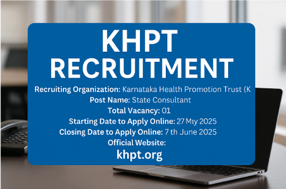 KHPT Recruitment 2025: Apply Online for State Consultant Post at khpt.org