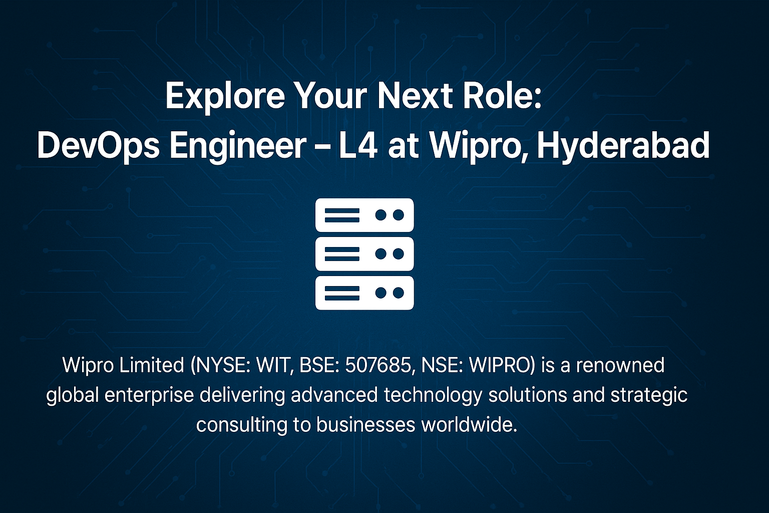 Wipro is Hiring DevOps Engineer – L4 in Hyderabad | Join Our CI/CD Automation Team