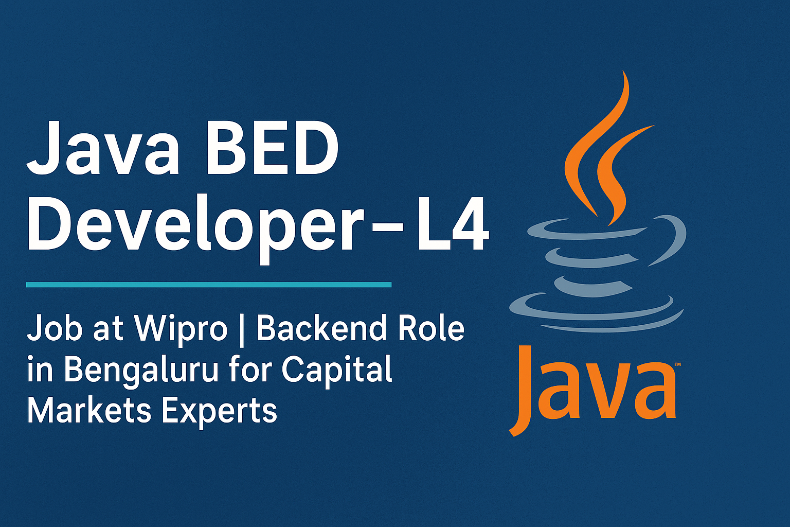 Wipro Hiring Java BED Developer – L4 in Bengaluru | 8+ Years Experience in Spring Boot, Kafka & Capital Markets