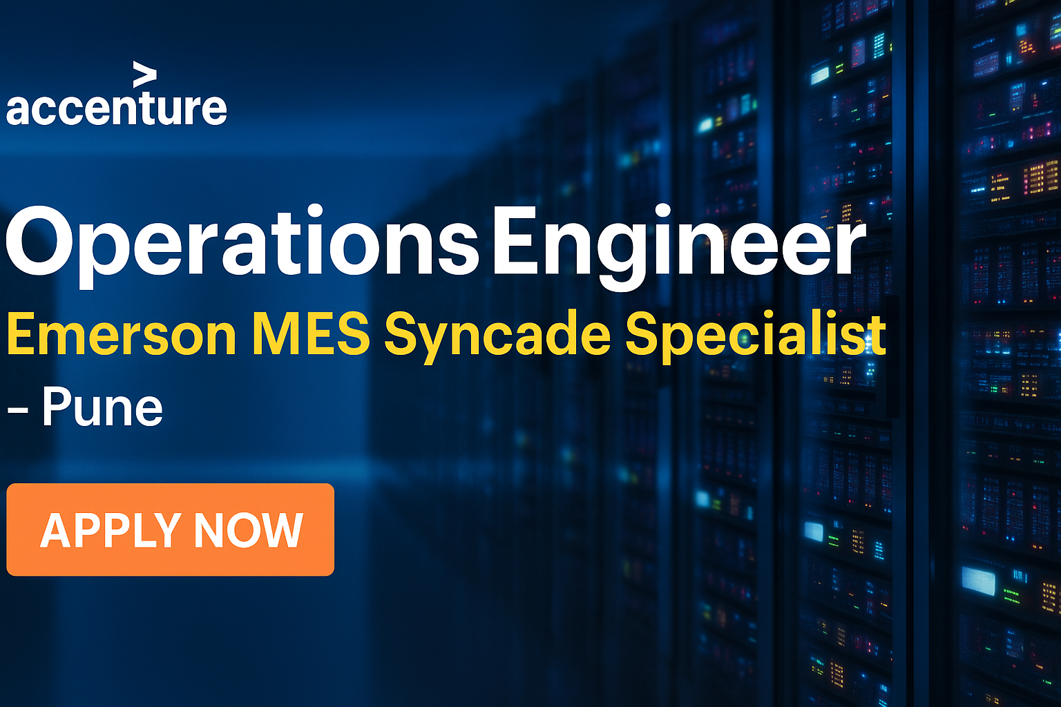 Accenture Hiring Operations Engineer in Pune – MES Syncade Expert Needed