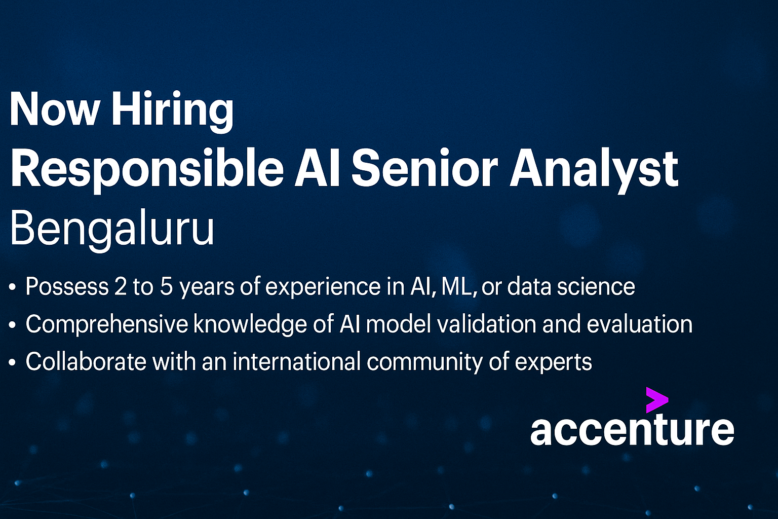 Responsible AI Career Opportunity at Accenture – Sr. Analyst Role in India