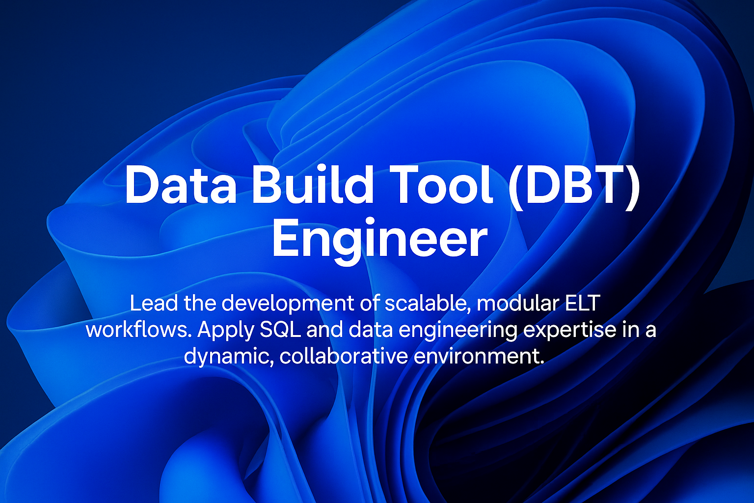 "DBT Developer Role at Cognizant – Drive ELT Excellence and DataOps Innovation"