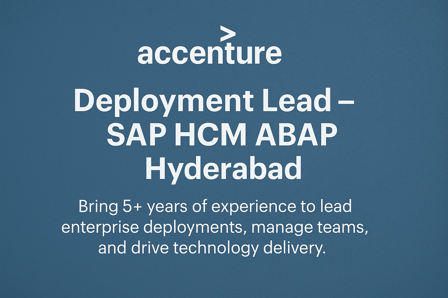 "Apply Now: Deployment Lead – SAP HCM ABAP Role at Accenture Hyderabad"