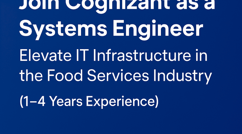 Cognizant Careers: Systems Engineer Role with Focus on Security, Cloud & Migration